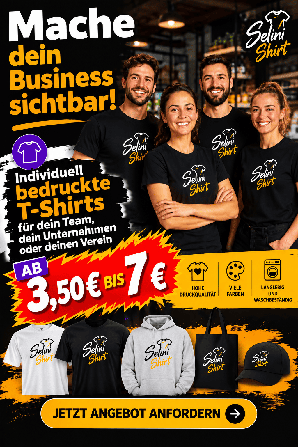 T-Shirts mit Firmenlogo bedrucken und besticken in Berlin ab 4,95 €
