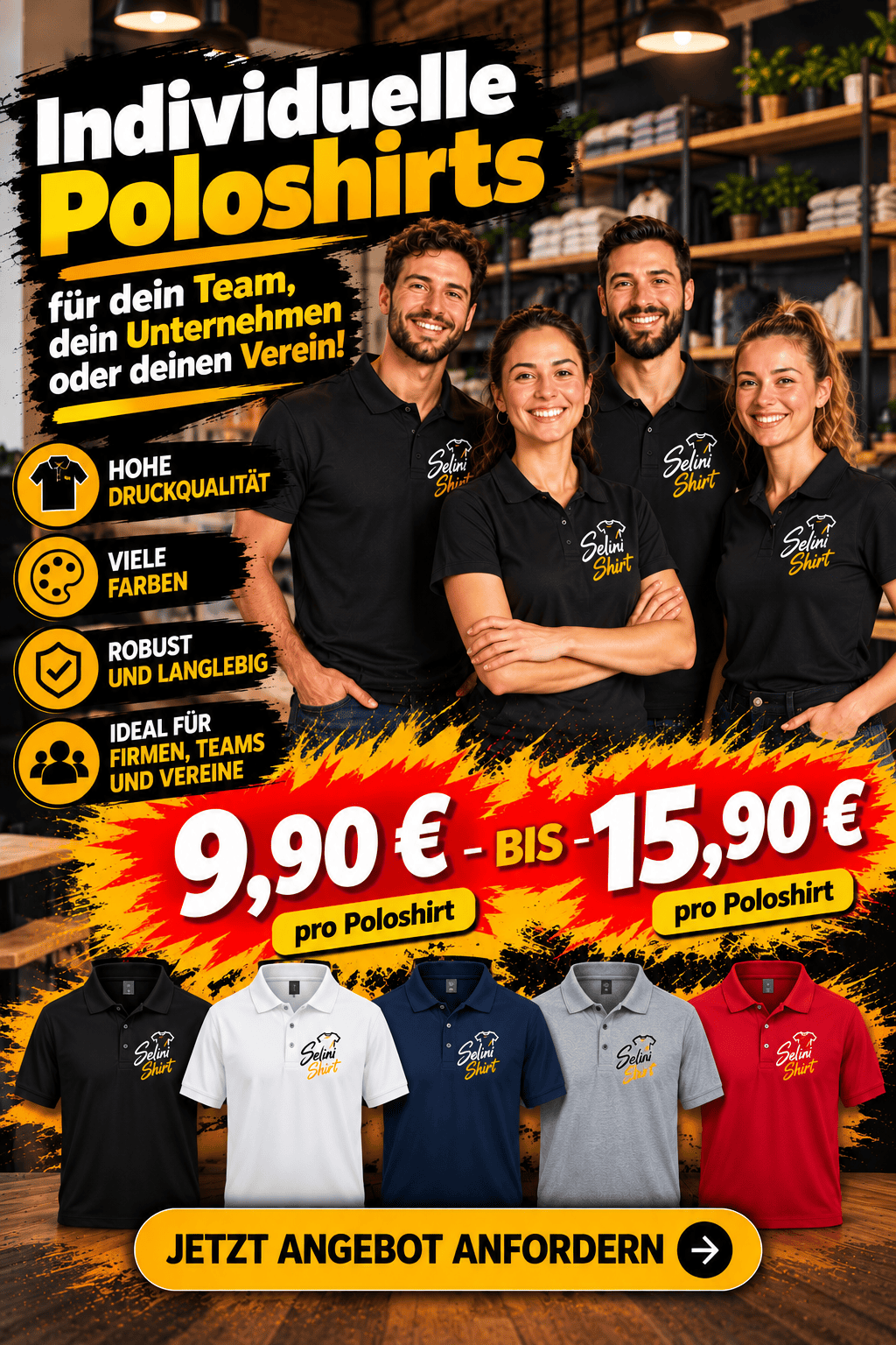 Polo-Shirts bedrucken & besticken in Berlin ab 9,90 €