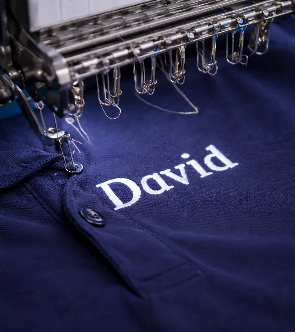 Logo David – Stickung Detailaufnahme